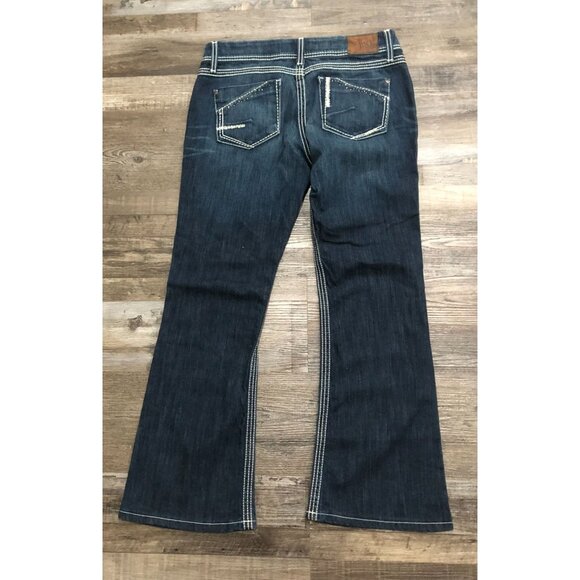 BKE Womens Size 30 Sabrina Stretch Boot Cut Thick Stitch Blue Jeans 30x31.5 - Picture 2 of 11